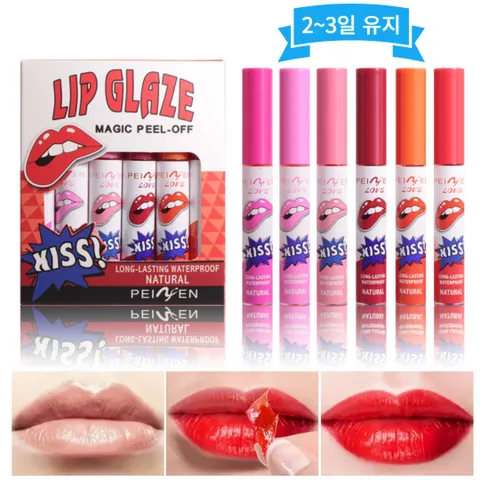 대동상사 스틱 립글로스 방수 컵에 안묻어나는 보습 립티크 립티커 립스틱 립글레이즈 매직 립타투 틴트 팩 6종 세트 H157, 6색, 12g, 1개