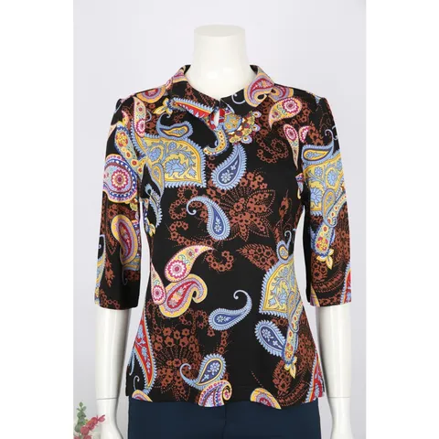 홍승애풍기인견 블라우스 인견티셔츠 카라티셔츠-에뜨 검정, 66