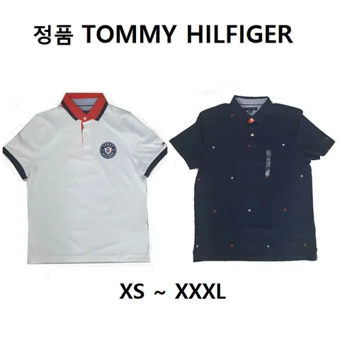 TOMMY HILFIGER 반팔 카라 티셔츠 고급라인 커플티(XS~XXXL), 7투톤, M