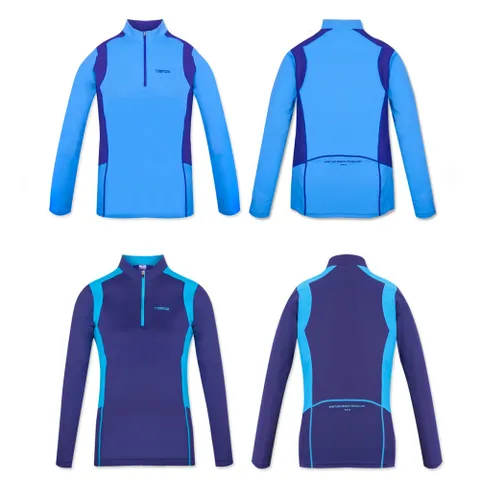 여자 등산복 상의 작업복 여름 쿨 냉감 기능성 티셔츠 흡습속건 아웃도어 반집업티 긴팔, 100(L), 블루