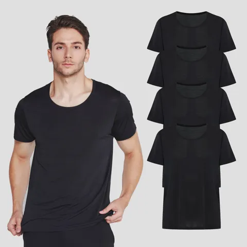 발렌티노크리스티 쿨매쉬 스판 반팔런닝 4종세트, 100, 블랙