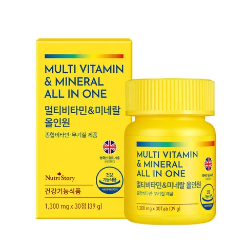 뉴트리스토리 멀티비타민 & 미네랄 올인원 종합비타민 무기질, 30정, 1개