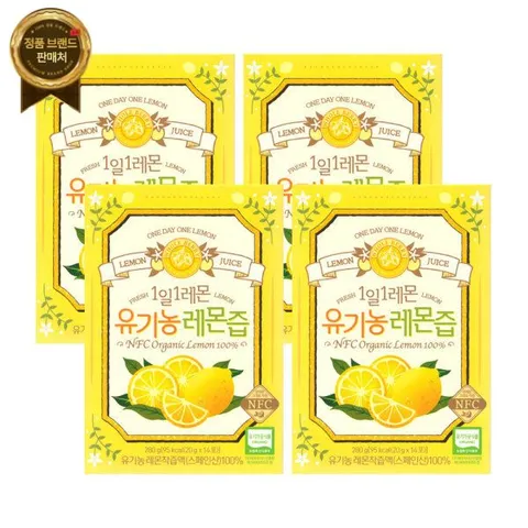 제주농장 1일1레몬 유기농 레몬즙 20g x 14개입 4박스 -디카라이프-, 제주농장 1일1레몬 유기농 레몬즙 20g x 14개입 4박스 -디카라이프-