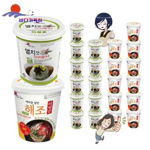 완도 바다가득히 멸치맛 다시마 쌀국수12개+해조 해초 비빔면컵쌀국수12개, 완도 바다가득히 멸치맛 다시마 쌀국수12개+해조 해초 비빔면컵쌀국수12개