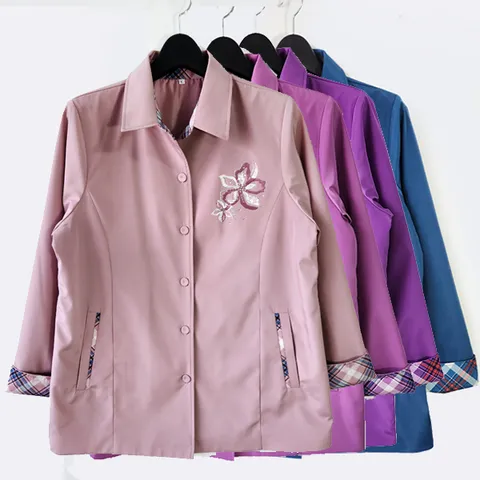 허니마마 로렌스 가벼운 간절기 점퍼 할머니 봄 가을 바람막이 자켓 80대 요양원 외투, 로렌스 점퍼 연핑크, L(66~77)