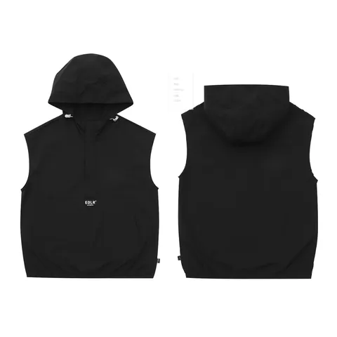 [에꼴리에] 23년 여름신상! ##50% 반값세일~ 후드 아노락 조끼## 주니어 남여공용 시원한 원단의 단정하면서 멋스럽고 코디가 쉬운 쿨스판 후드 아노락 베스트 조끼, 블랙, 165(15호)