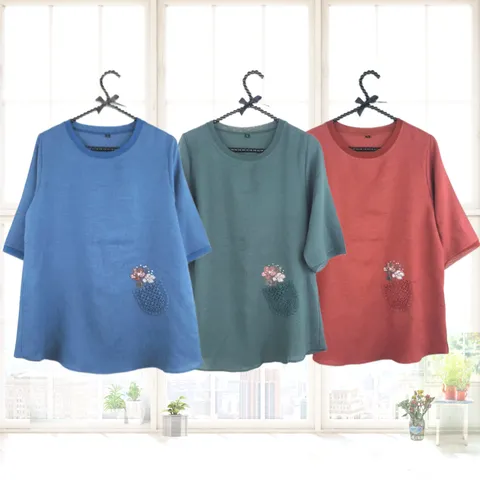 [어르신샵] 엄마 옷 할머니 티셔츠 국내산 고급 여름 반팔 5부 티 라운드 70대 60대 80대