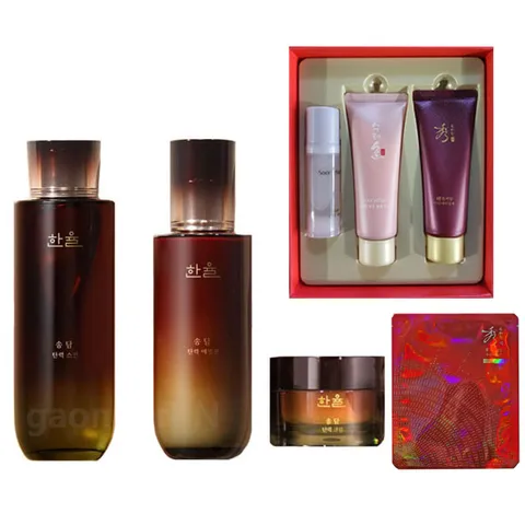 한율 송담 기초 7종 세트 (스킨+에멀전+크림+수려한 레드 진생 주름 마스크+진석류 얼티밋 앰플+비책 진생 클랜징폼+효비담 안티에이징팩), 1개