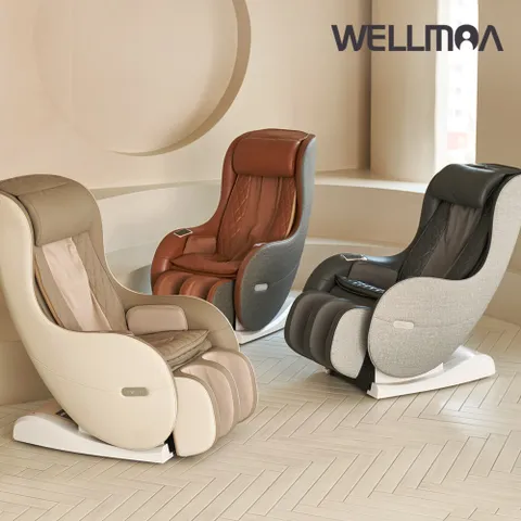 웰모아 안마의자 트윈뮤 HCW-5000 소형 미니 전신마사지기 리클라이너 의자 1인 소파, 트윈_모노블랙