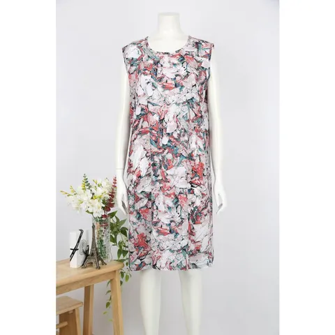 인견하우스 풍기인견 여성 홈웨어 인견실내복 인견원피스-나뭇잎 혼합칼라, 소(66)