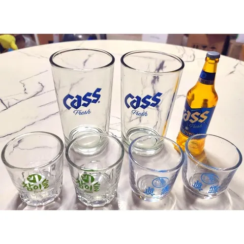 진로 참이슬소주잔 카스맥주잔 홈쏘맥잔세트, 참이슬쏘맥잔세트, 1세트