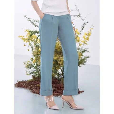 르투아 링클프리 핀턱팬츠 애쉬블루, Ash Blue, 77