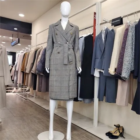 블루페페 SH02 제천벨트 체크 트렌치GR 201MSF004, 그레이／55