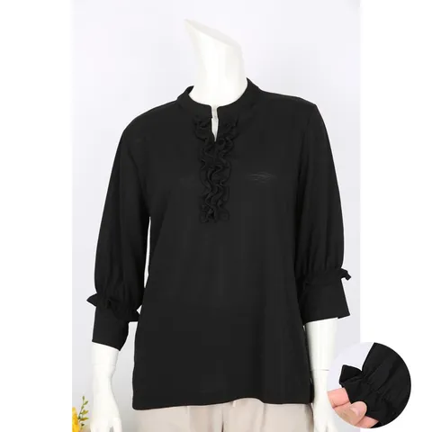 홍승애풍기인견 인견블라우스 샤방샤방블라우스-검정, 66