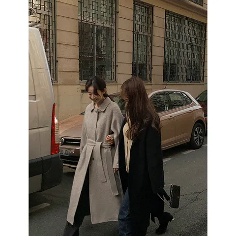 [자체제작](울90% 알파카10%)체르닌 프리미엄 알파카 히든단작 핸드메이드 롱 코트