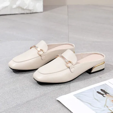 인디언 큐빅 온 여성 뮬 블로퍼 2802, 240, 베이지