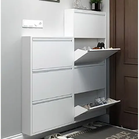 초슬림 신발장 3단 4단 원룸 좁은현관용 폴딩신발장 얇은신발장 좁은신발장 틈새신발장화이트