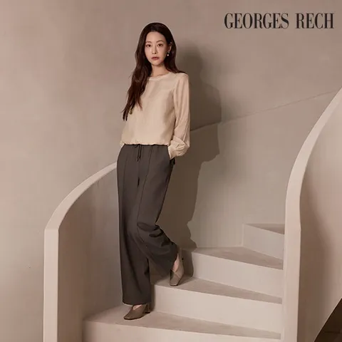 [조르쥬 레쉬]25FW 뉴시그니처 핀턱 세미와이드 팬츠 4종