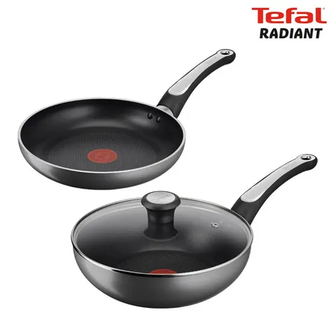 [테팔(주방)]티타늄 레디언트 프라이팬 3종 세트 (24팬+24볶음팬+24유리뚜껑)