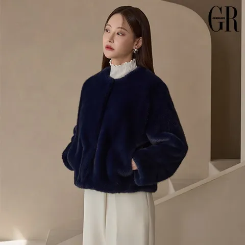 [조르쥬 레쉬](25FW) Faux 밍크 하프 자켓