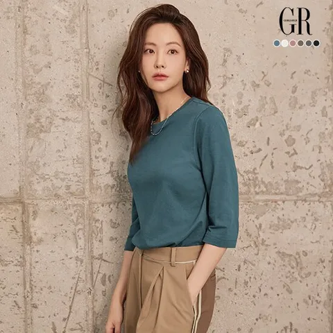 ○26FW 퓨어코튼100 7부 티블라우스 6종