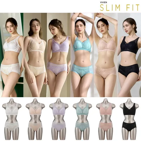 [비비안 슬림핏]비비안 SLIMFIT 아쿠아큐브 브라팬티 패키지 6세트