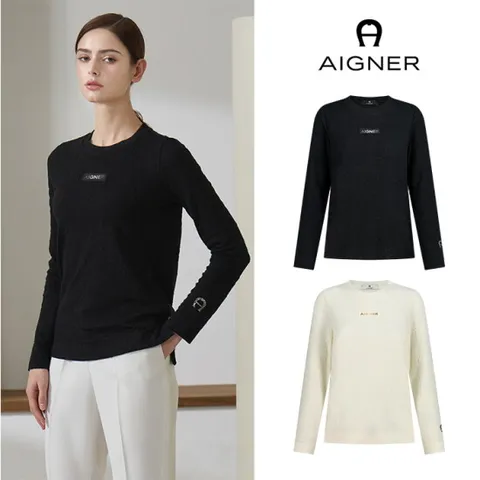 [아이그너]로고 포인트 라운드 티셔츠