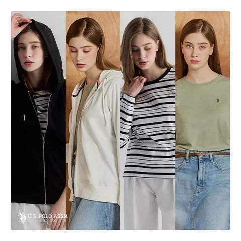 USPA 26FW 여성 후드집업 1종 + 긴팔티셔츠 2종
