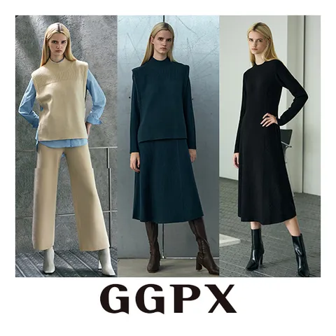 [지지피엑스](런칭가 69,900원) 니트 셋업 3종(원피스+베스트+팬츠)