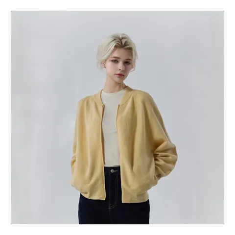 [우바]25SS 울 캐시 블렌디드 홀가먼트 니트 자켓