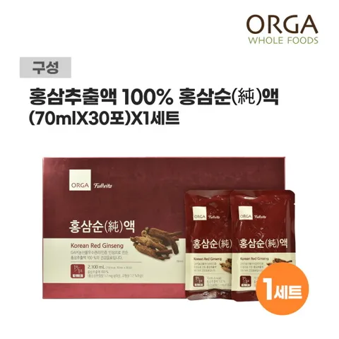 [올가]풀비타 홍삼추출액 100프로 홍삼순(純)액 세트 (70ml*30포)