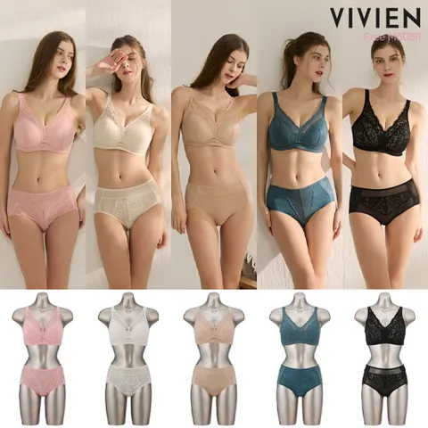 [비비안 프리모션]비비안 프리모션 브라팬티 5세트(+볼륨패드)