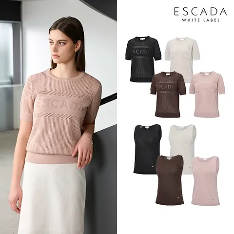○ [상시가 199,000원] ESCADA 26SS 여성 크로쉐 풀오버 + 나시 니트 2종