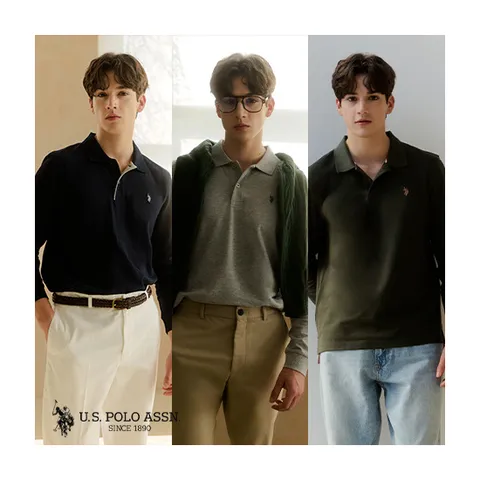 ○USPA 26FW 남성 긴팔 카라 티셔츠 3종