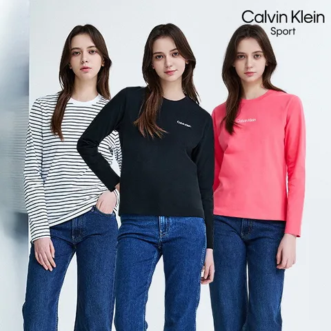 [캘빈클라인스포츠]캘빈클라인스포츠 25SS 여성 긴팔티 3종