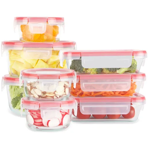 파이렉스 사각 원형 프레쉬락 유리볼 밀폐용기 세트, 밀폐용기 원형 23..., 1세트