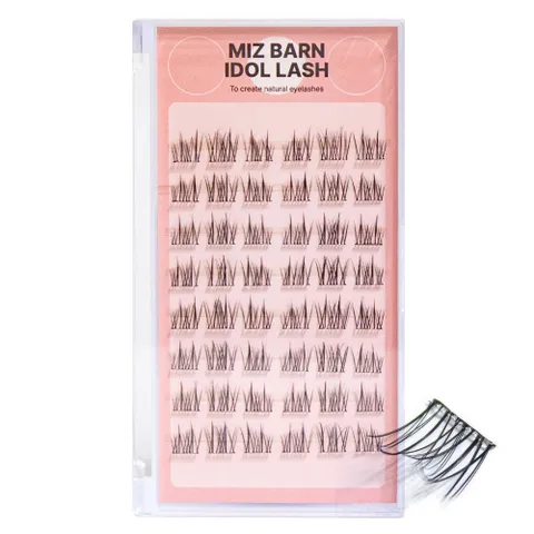 미즈번 아이돌 래쉬 노글루 3D포인트 원터치 인조 속눈썹 8줄 세트, 블랙, 1세트