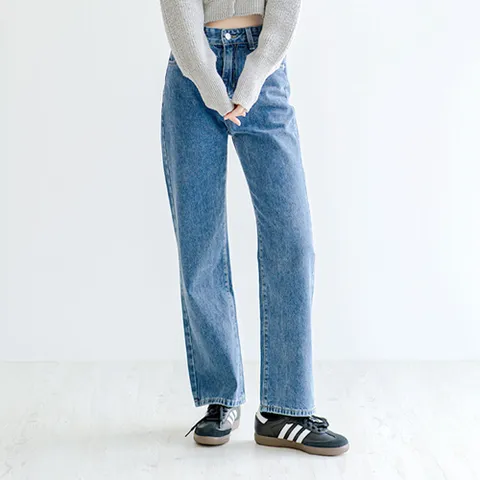 쥬시꾸띄르 여성용 스트레이트핏 팬츠, 블루, 44