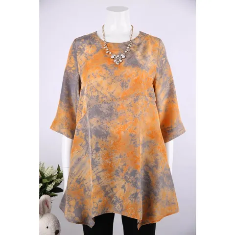 60%세일 인견하우스 풍기인견 블라우스 자연염사선후리아블라우스-오렌지, 66