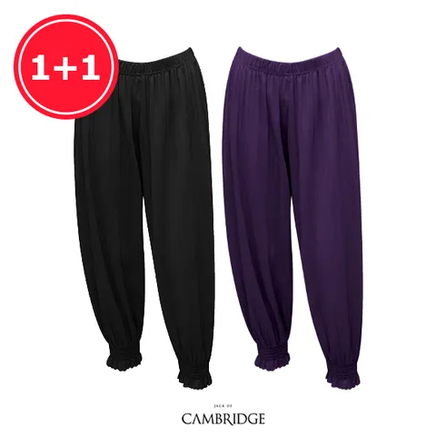 잭오브캠브릿지 간절기 엄마 빅사이즈 주름 몸빼바지 2P, D레몬그라스, free