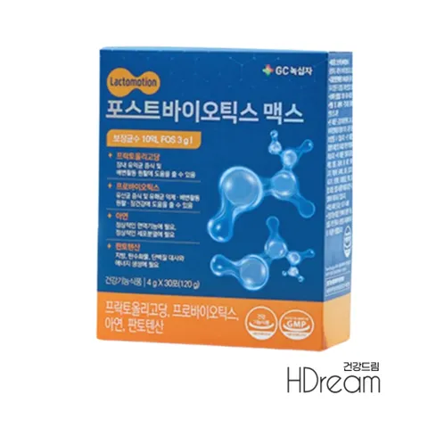 녹십자 유산균 포스트바이오틱스 맥스 GC 프로바이오틱스 분말 징간깅 HD 녹십자 락토모션, 4g x 30포(유..., 120g, 1개