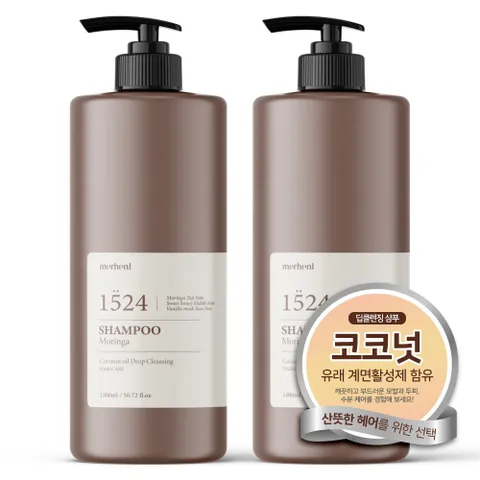 메르헨트 코코넛 오일 딥클렌징 샴푸 모링가향, 1.5L, 2개