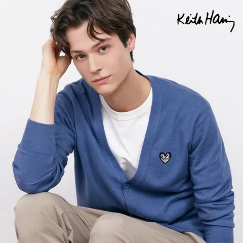 키스해링 24SS 자수 니트 가디건 3종 남성, 95