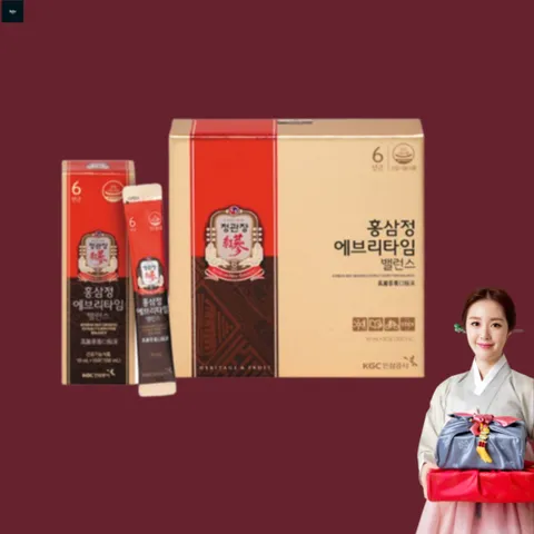 6년근 정관장 몰 홍삼정 에브리타임 밸런스 10ml x 30개입 추석선물세트 하루 스틱, 300ml