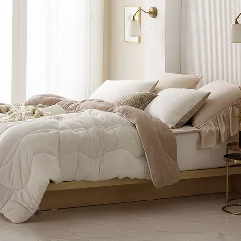 (퀸)에어룸 수면온감 보온기능성 극세사 침구세트, 차렵이불*1 볼륨패..., 퀸, 그레이