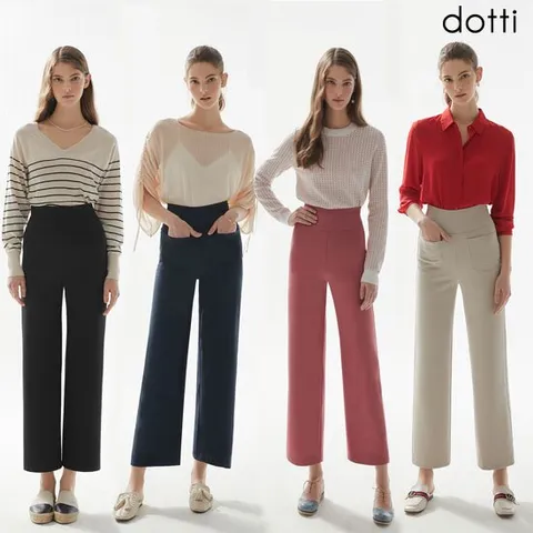도티 세미 와이드 팬츠 4종, 단품, 사이즈:77