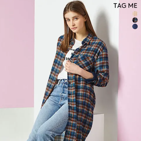 태그미 벨티드 셔츠 원피스 3종 택1 (SD15237), 스트라이프/55