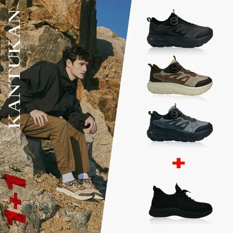 [칸투칸] 남성 다이얼 트레킹화 1종 + 워킹화 1종, 색상:블랙 / 사이..., 상세 설명 참조