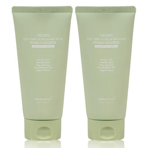 더마쉐어 비건 티트리 여드름 기능성 아크네 피에이치 밸런스 약산성 폼 클렌저, 150ml, 2개