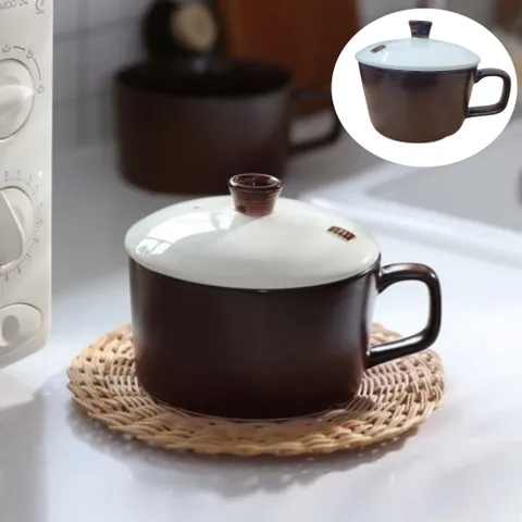 힐링요 3분 매직컵 중 900ml / 대 1.2L 전자렌지전용 원적외선 도자기 친환경용기 간편식 발열도자기 라면냄비 전자레인지용기 계란찜기